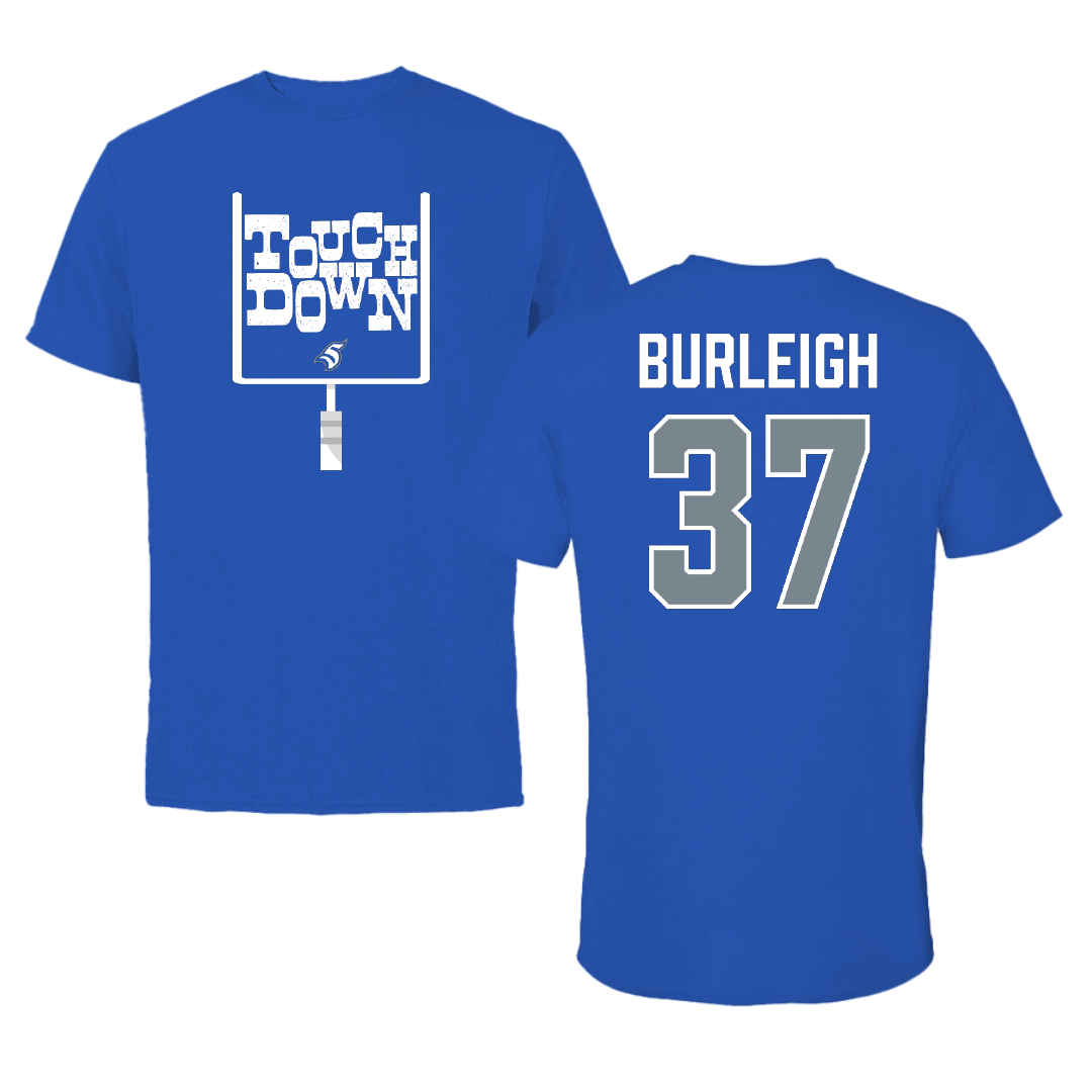 Thomas More University Football Blue Touchdown Tee - #37 Davis Burleigh