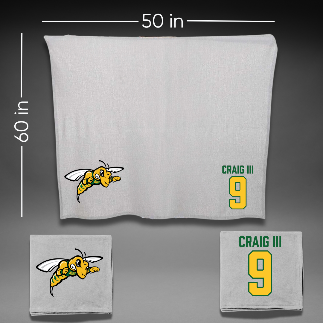 Black Hills State University Football Gray Blanket - #9 Herschel Craig III