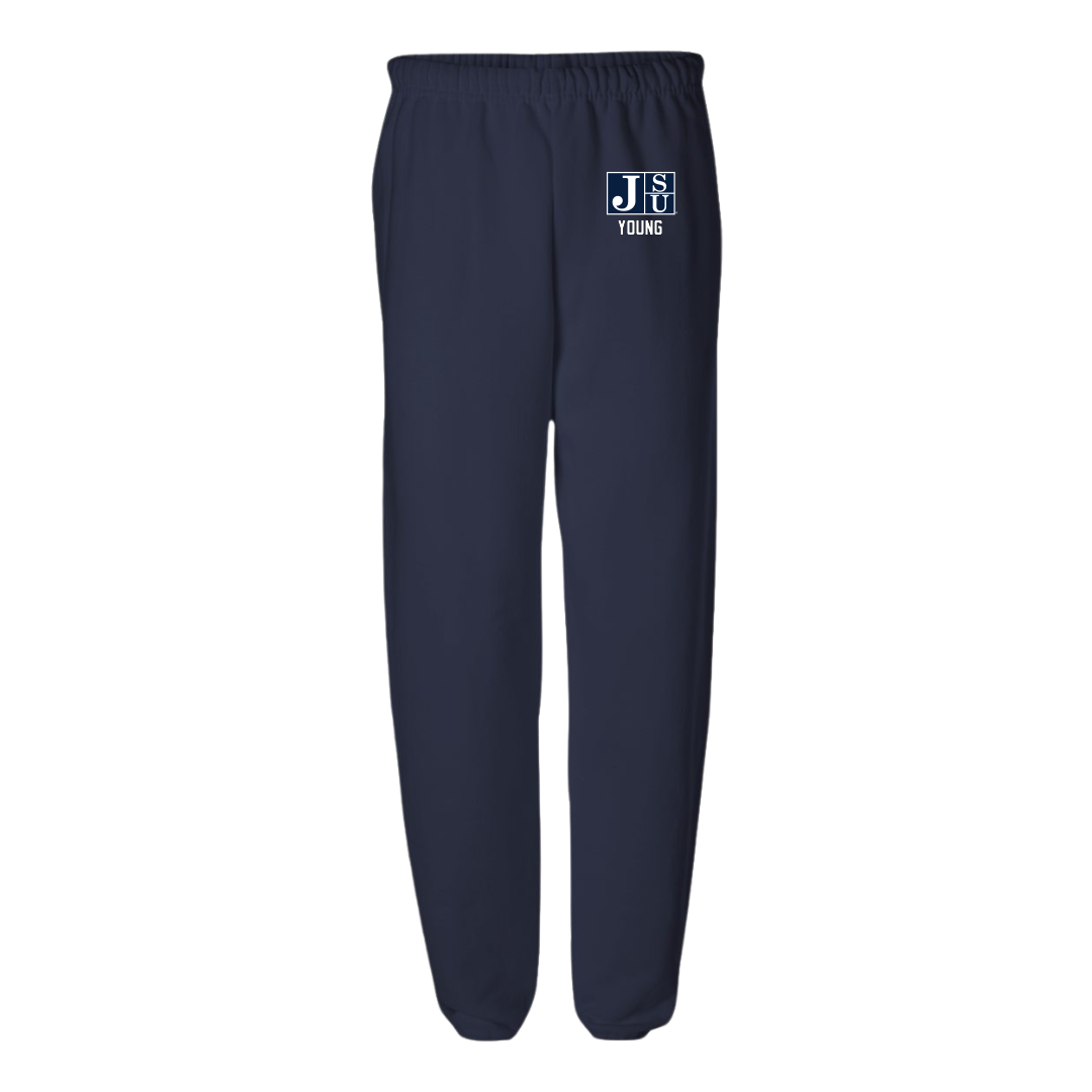 Jackson State University Basketball (M) Navy Sweatpants - #4 Coltie Young