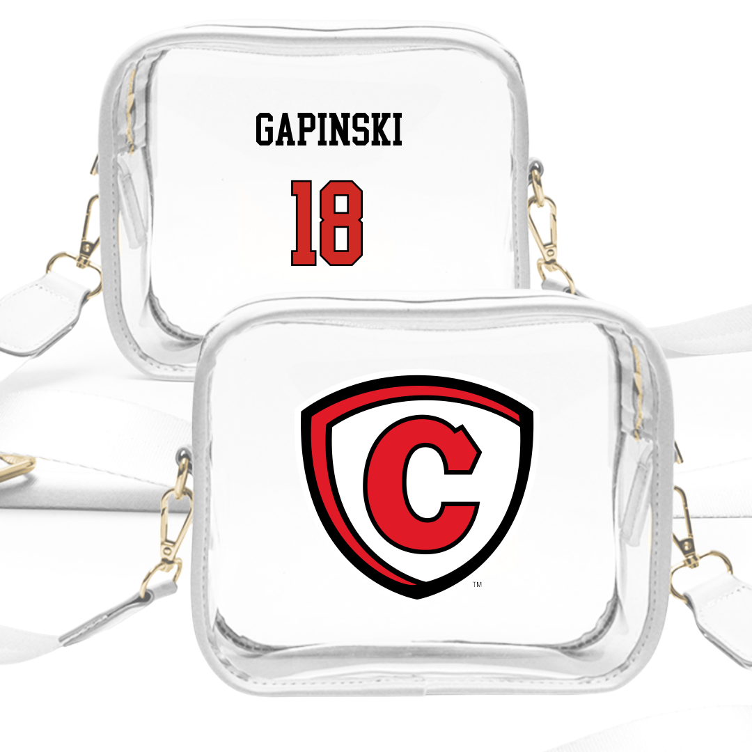 Carthage College Baseball White Clear Stadium Bag - #18 Mateusz Gapinski