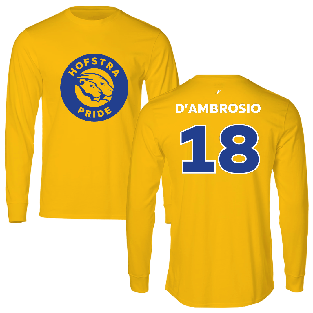 Hofstra University Baseball Gold Performance Long Sleeve - #18 Michael D’Ambrosio