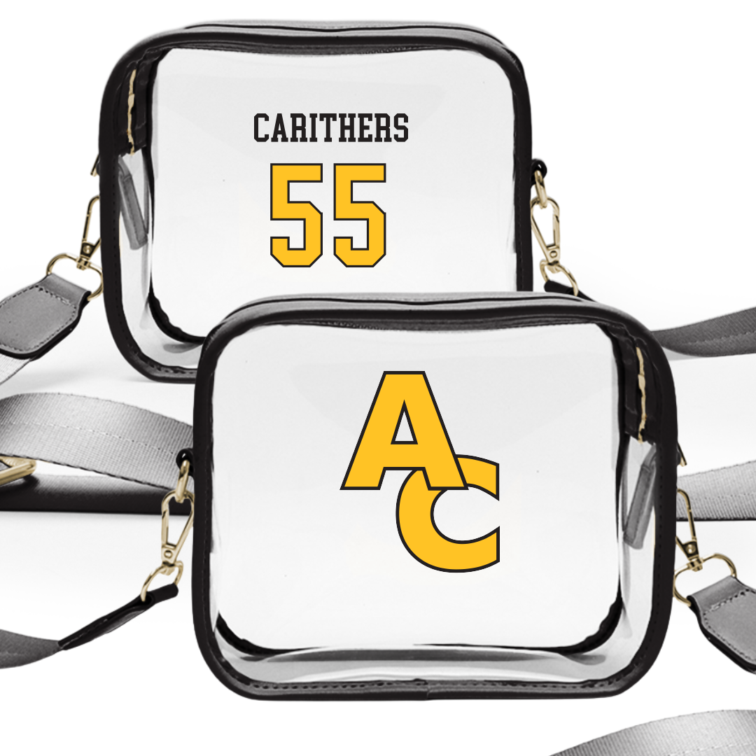 Adrian College Lacrosse (M) Black Clear Stadium Bag - #55 Noah Carithers