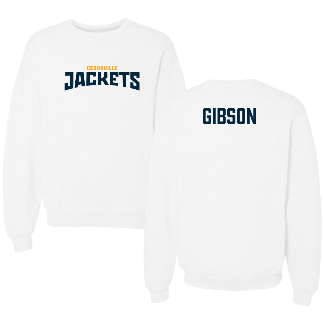 Cedarville University Golf (W) White Classic Crewneck - Chloe Gibson