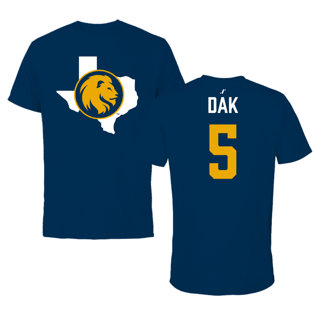 East Texas A&M University Basketball Navy State Tee - #5 Nyaluak Dak