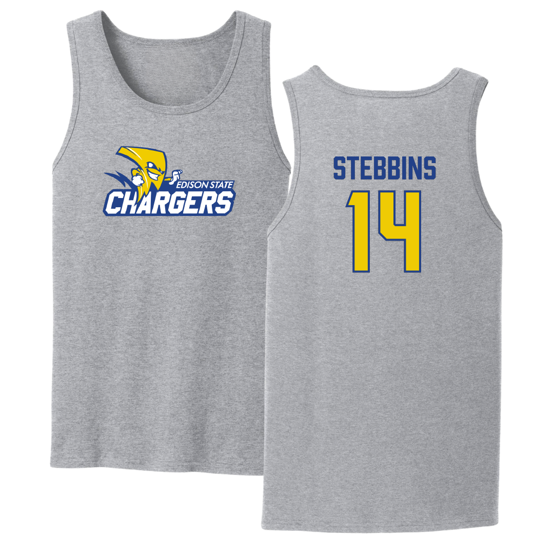Edison State Community College Baseball Sport Gray Tank Top - #14 Chase Stebbins