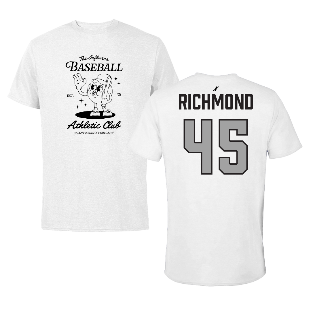 Baseball White Influxer Athletic Club Tee - #45 Chris Richmond