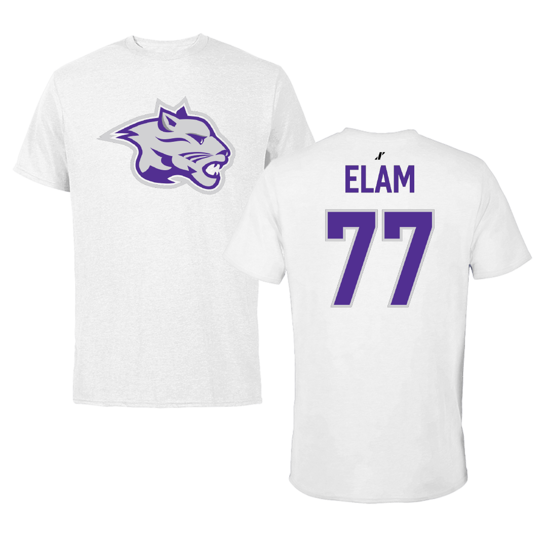 Young Harris College Lacrosse (M) White Tee - #77 Noah Elam