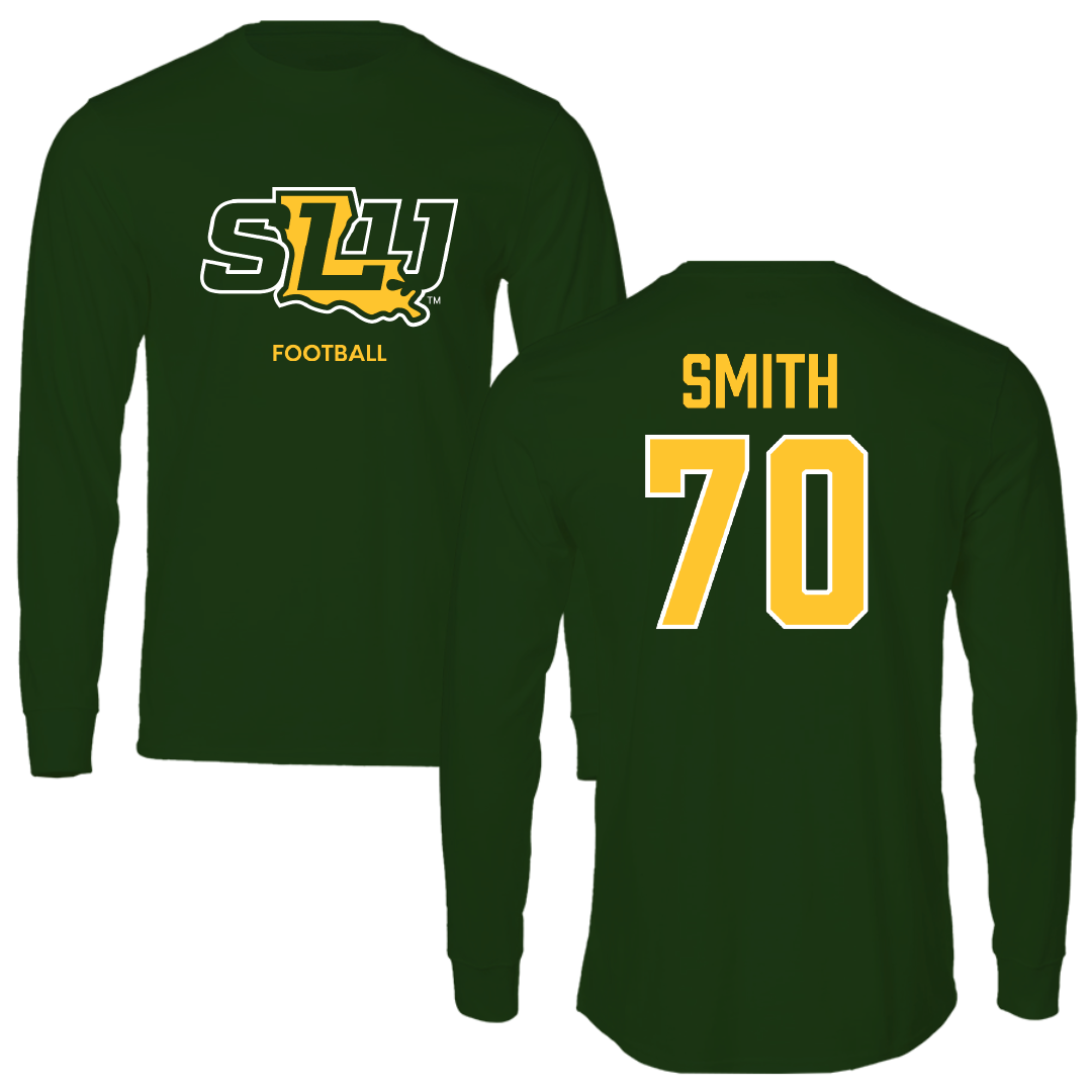 Southeastern Louisiana University Football Forest Green Performance Long Sleeve - #70 Nicholas Smith