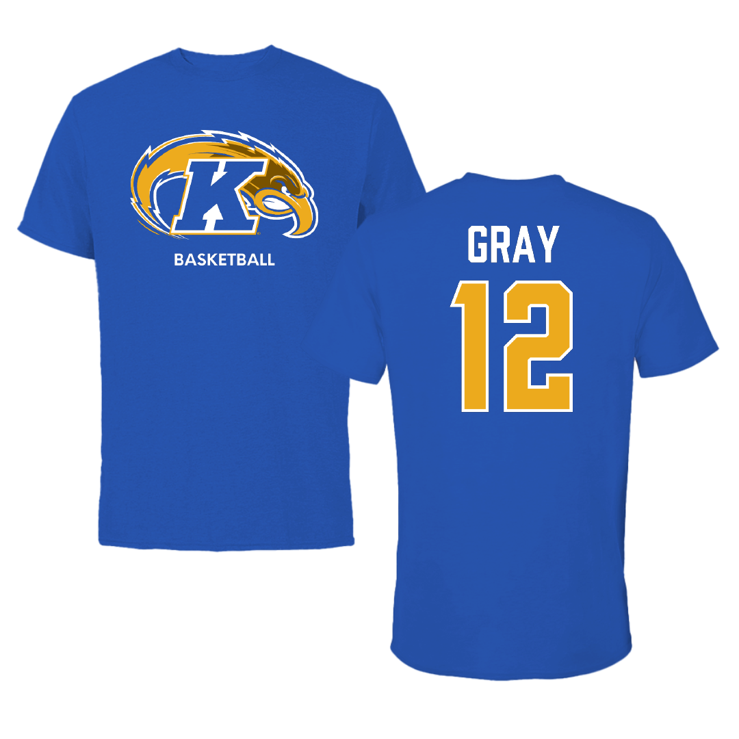 Kent State University Basketball (W) Blue Performance Tee - #12 Dionna Gray