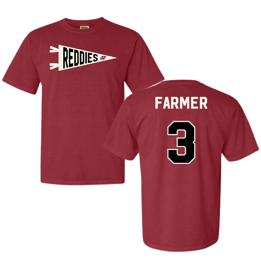Henderson State University Basketball Crimson Pennant Comfort Colors Tee - #3 Chase Farmer