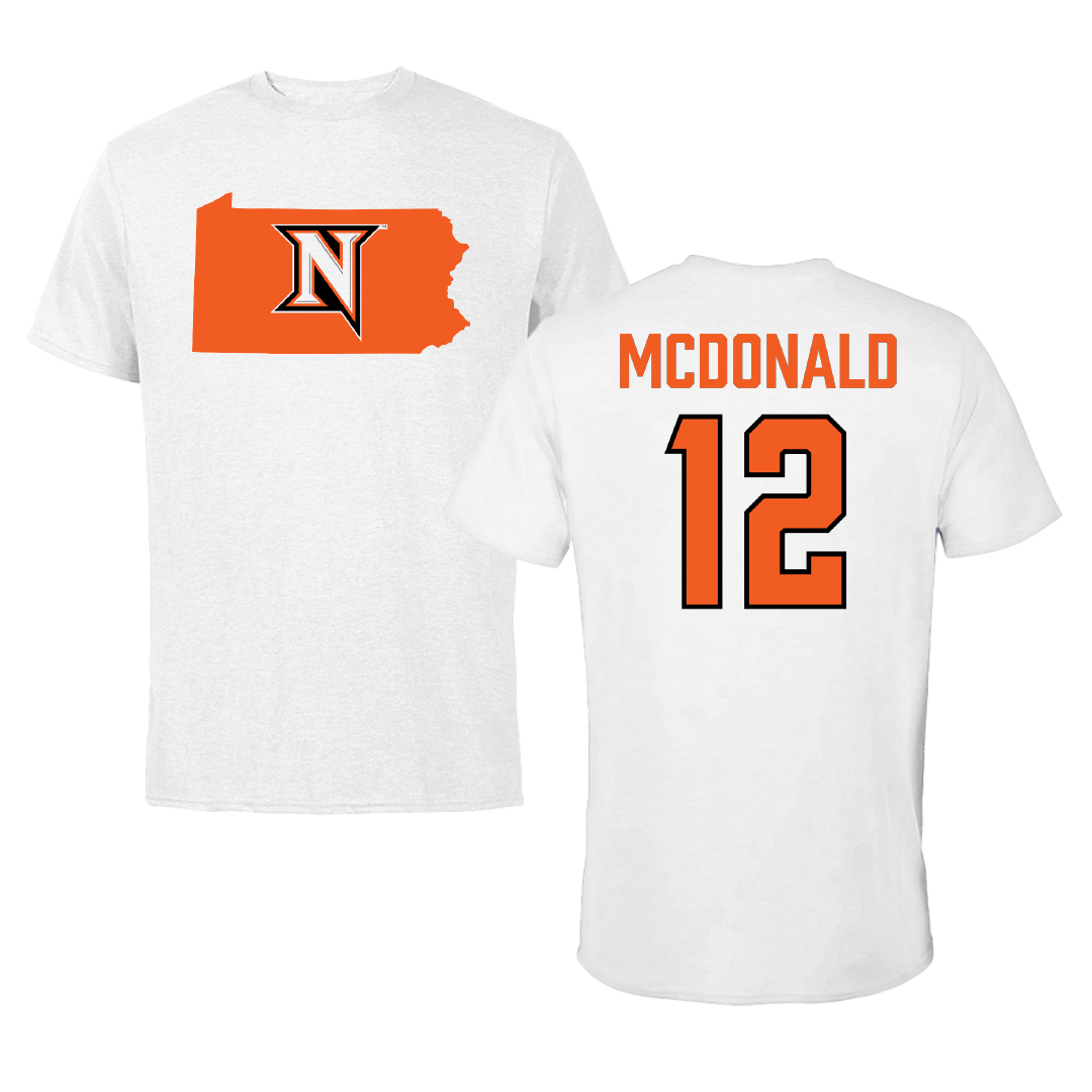 Northampton Community College Volleyball (W) White State Performance Tee - #12 Isabella McDonald