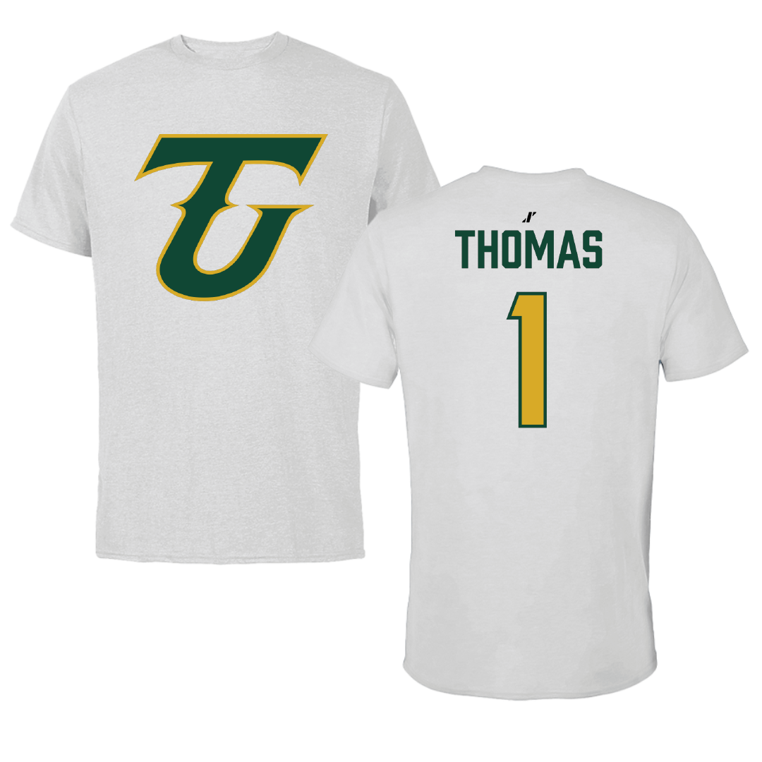 Tiffin University Basketball (M) Light Gray Tee - #1 Brandon Thomas
