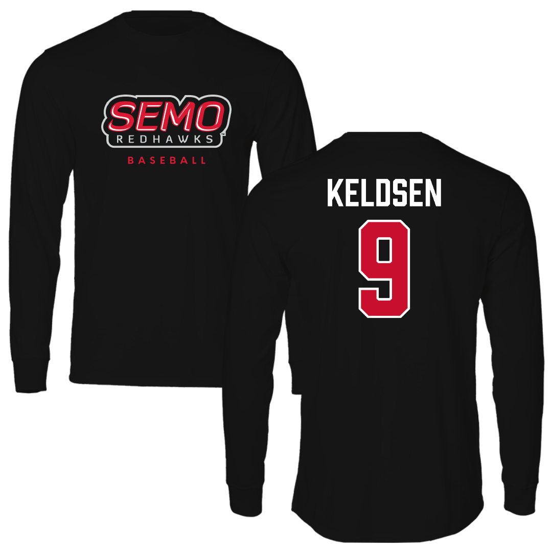 Southeast Missouri State University Baseball Black Performance Long Sleeve - #9 JoJo Keldsen