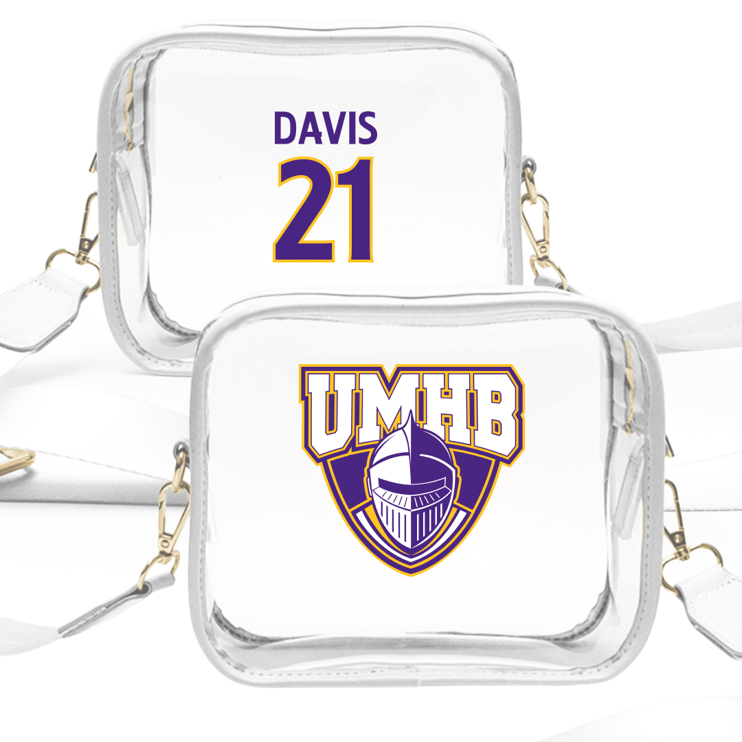 University of Mary Hardin-Baylor Baseball White Clear Stadium Bag - #21 Reid Davis