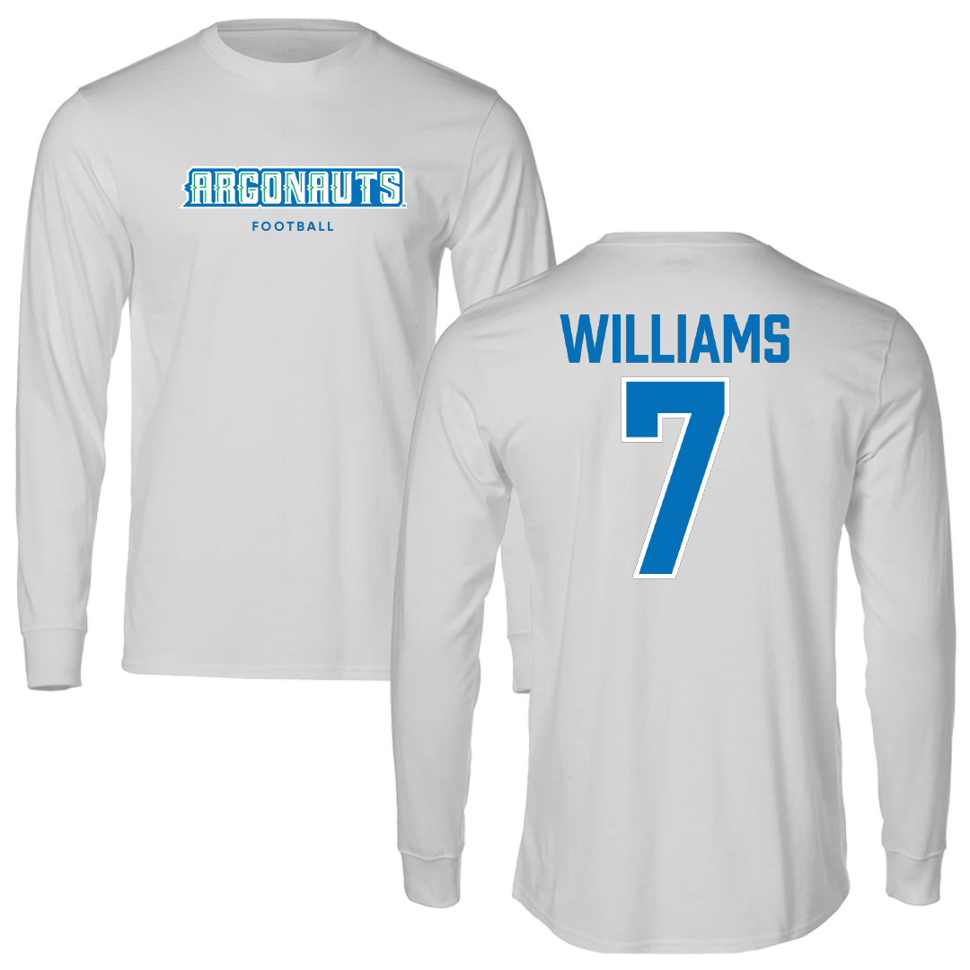 University of West Florida Football Light Gray Argonauts Performance Long Sleeve - #7 Justice Williams