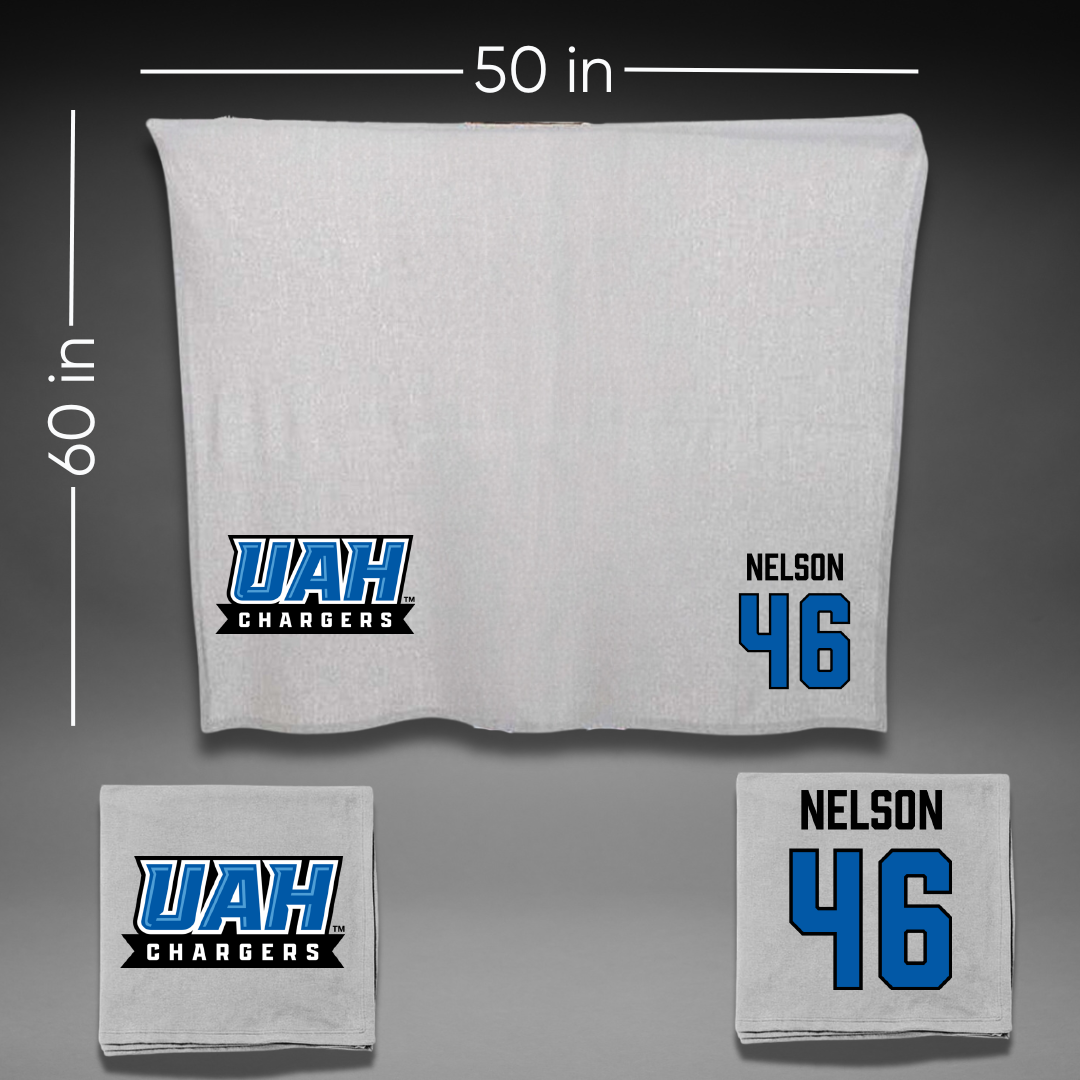 Huntsville Lacrosse (M) Gray Blanket - #46 Alex Nelson