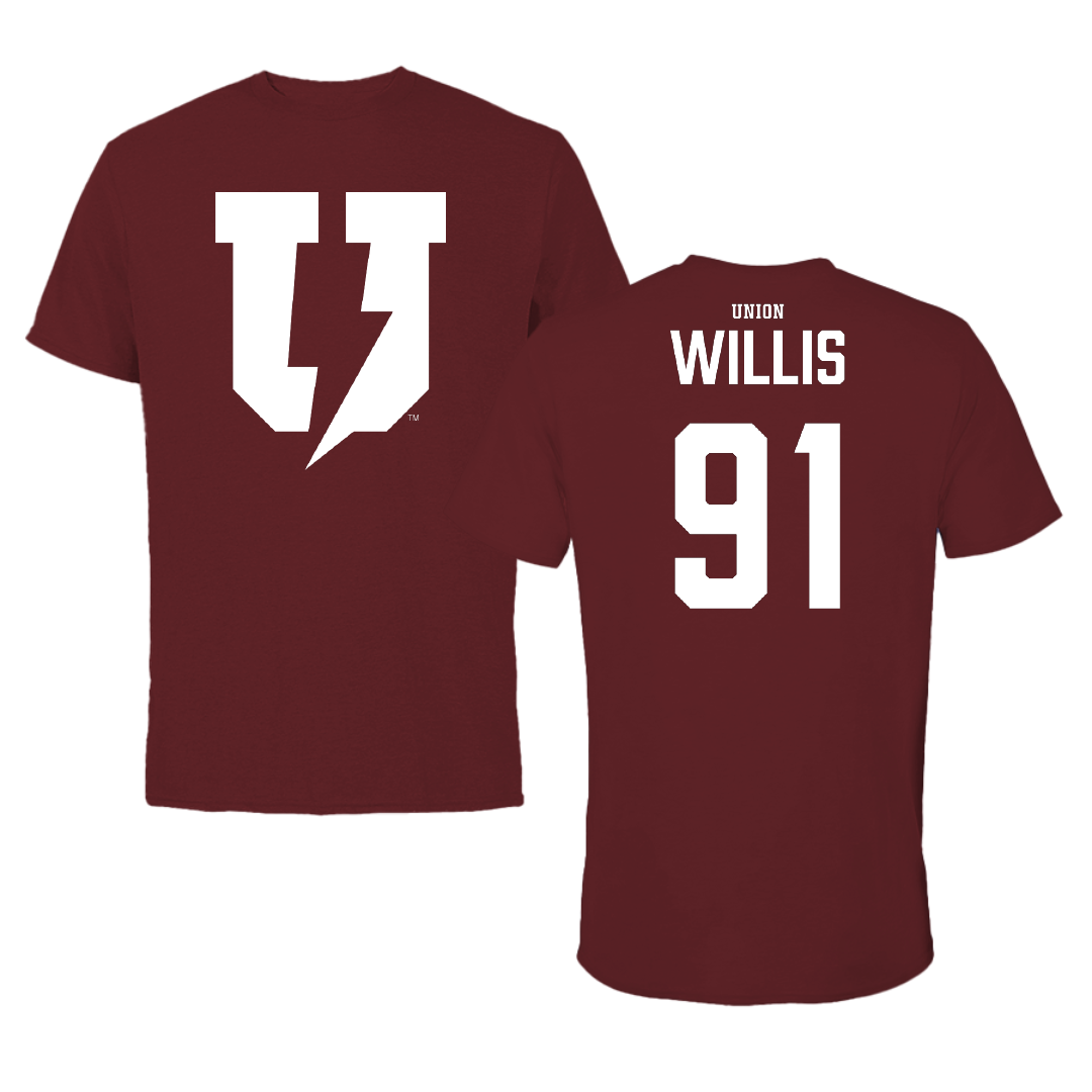 Union College Ice Hockey (W) Maroon Tee - #91 Jill Willis