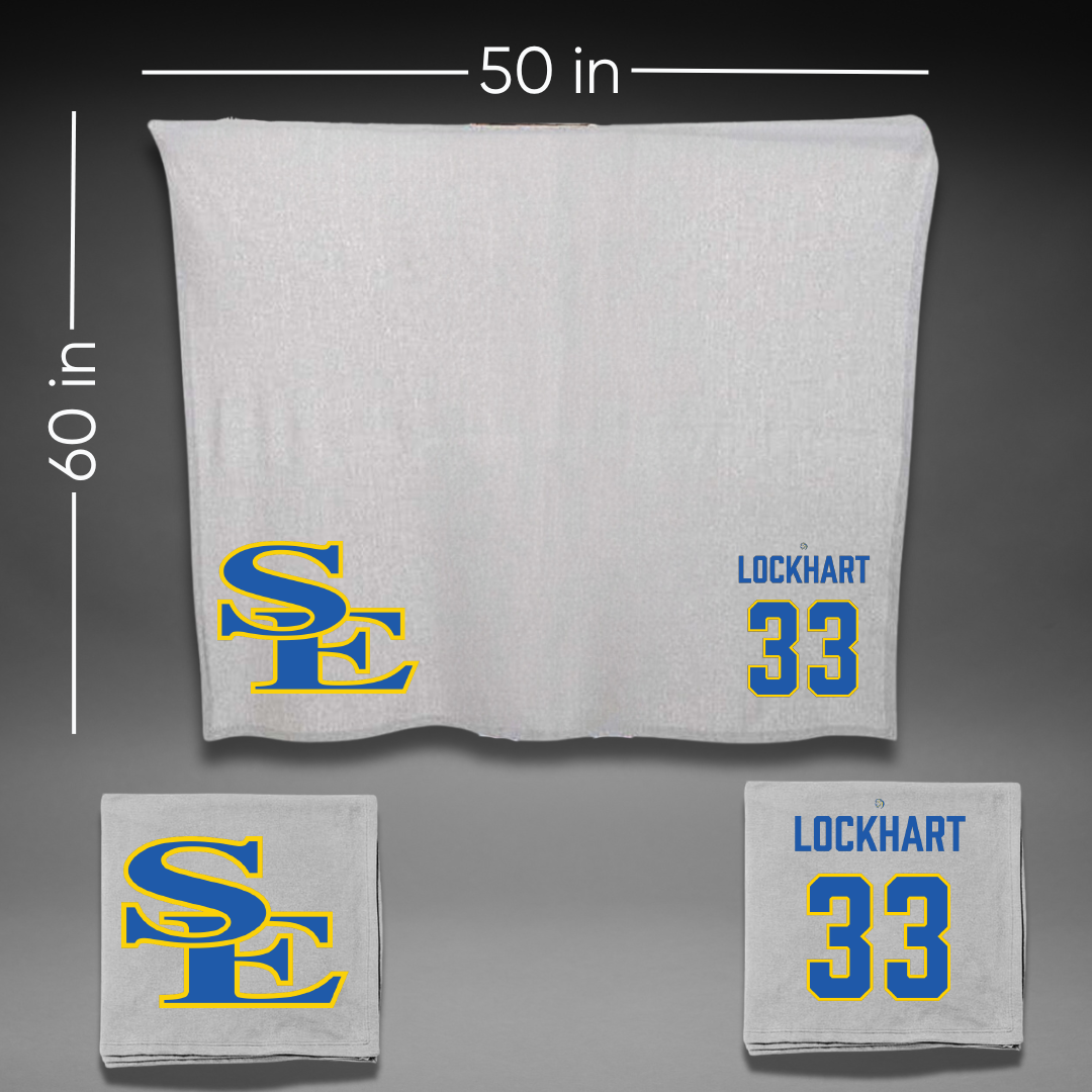 Southeastern Oklahoma State University Football Gray Blanket - #33 Kameron Lockhart