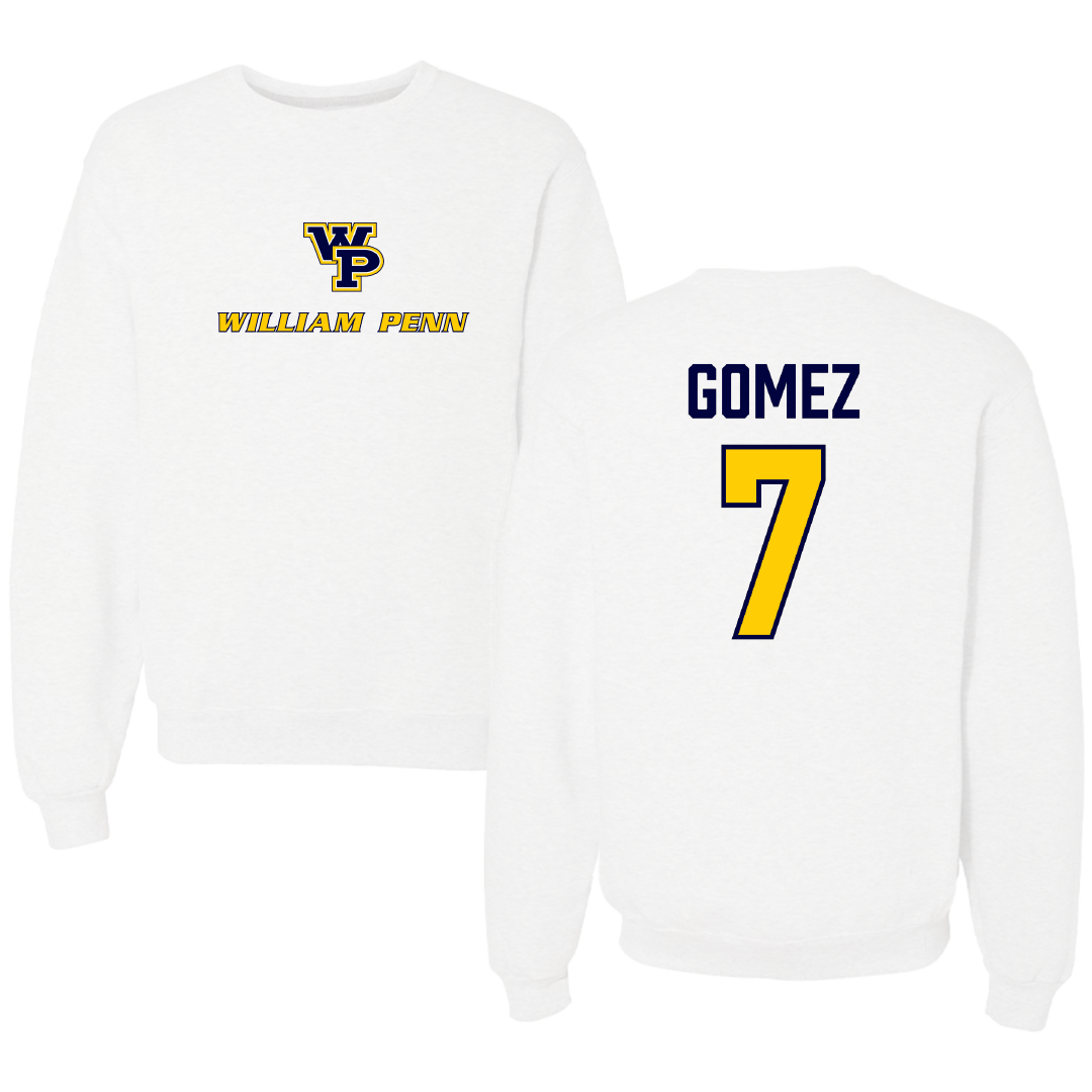 William Penn University Baseball White Crewneck - #7 Hunter Gomez