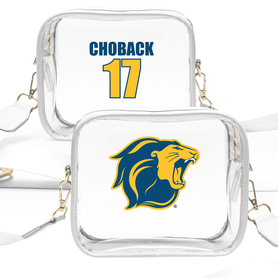 The College of New Jersey Football White Clear Stadium Bag - #17 Alex Choback