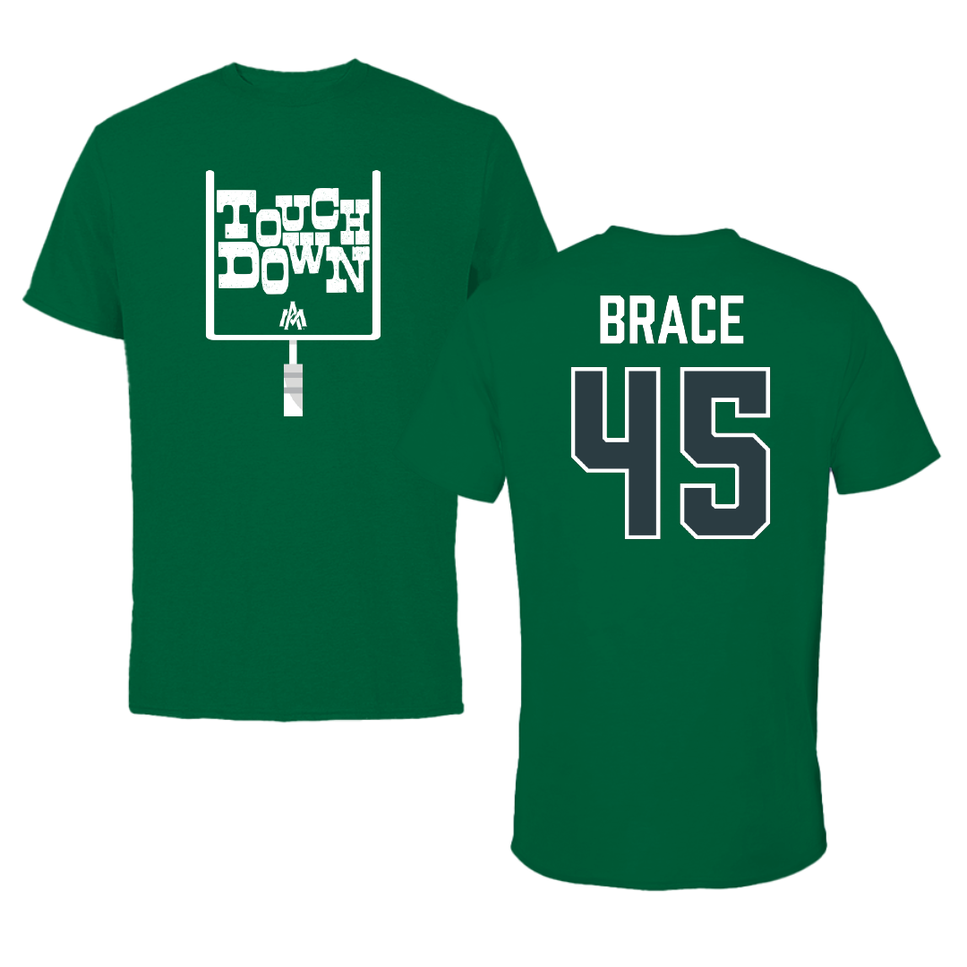 University of Arkansas-Monticello Football Green Touchdown Tee - #45 Liam Brace