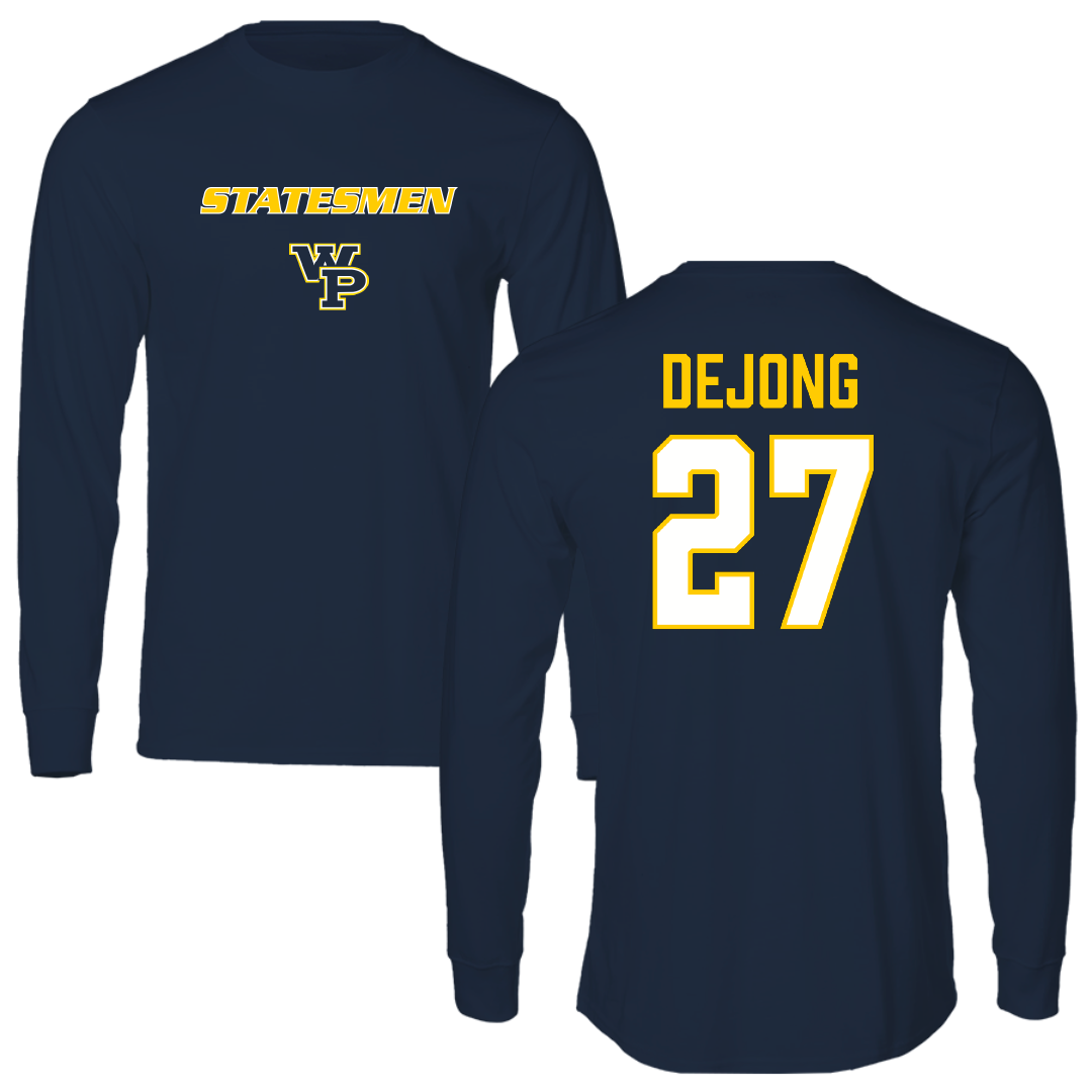 William Penn University Volleyball (M) Navy Performance Long Sleeve - #27 Kolton DeJong