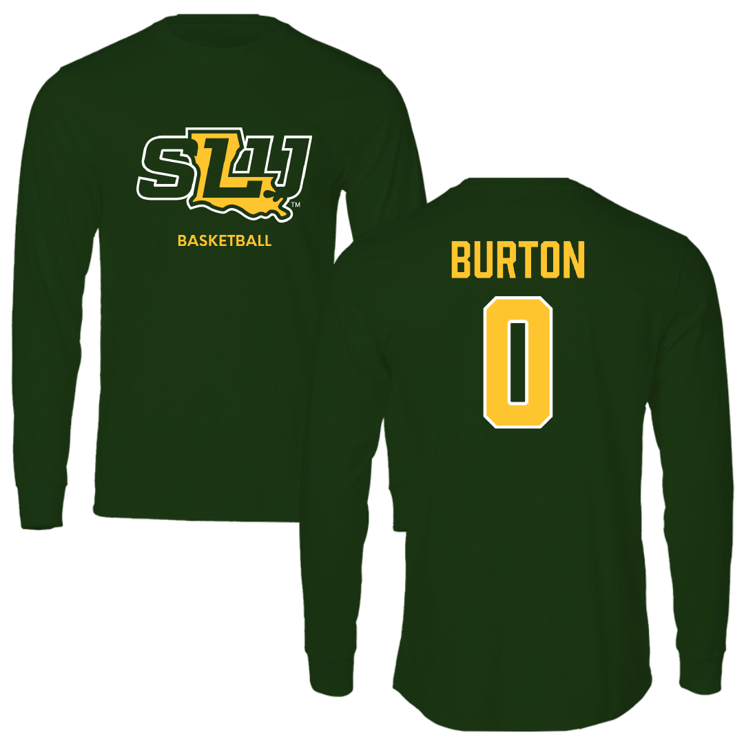 Southeastern Louisiana University Basketball (M) Forest Green Performance Long Sleeve - #0 Kameron Burton