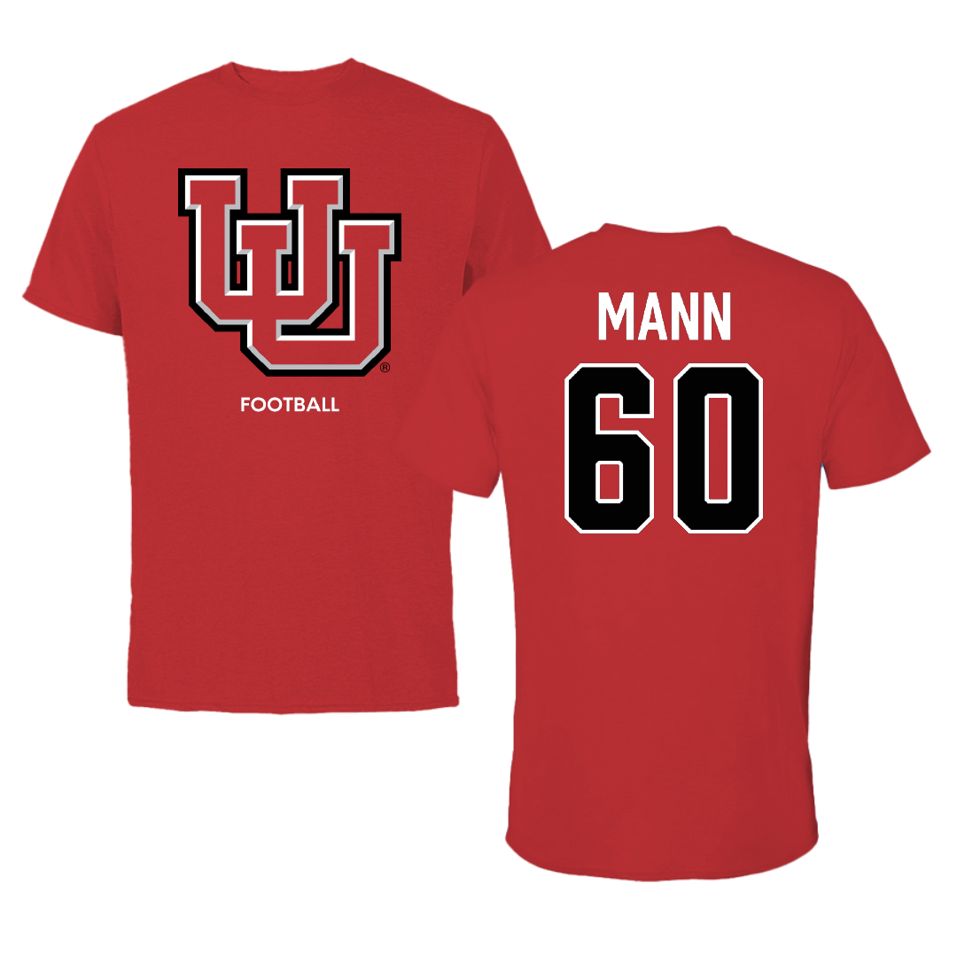 University of Utah Football Red Performance Tee - #60 Shintaro Mann