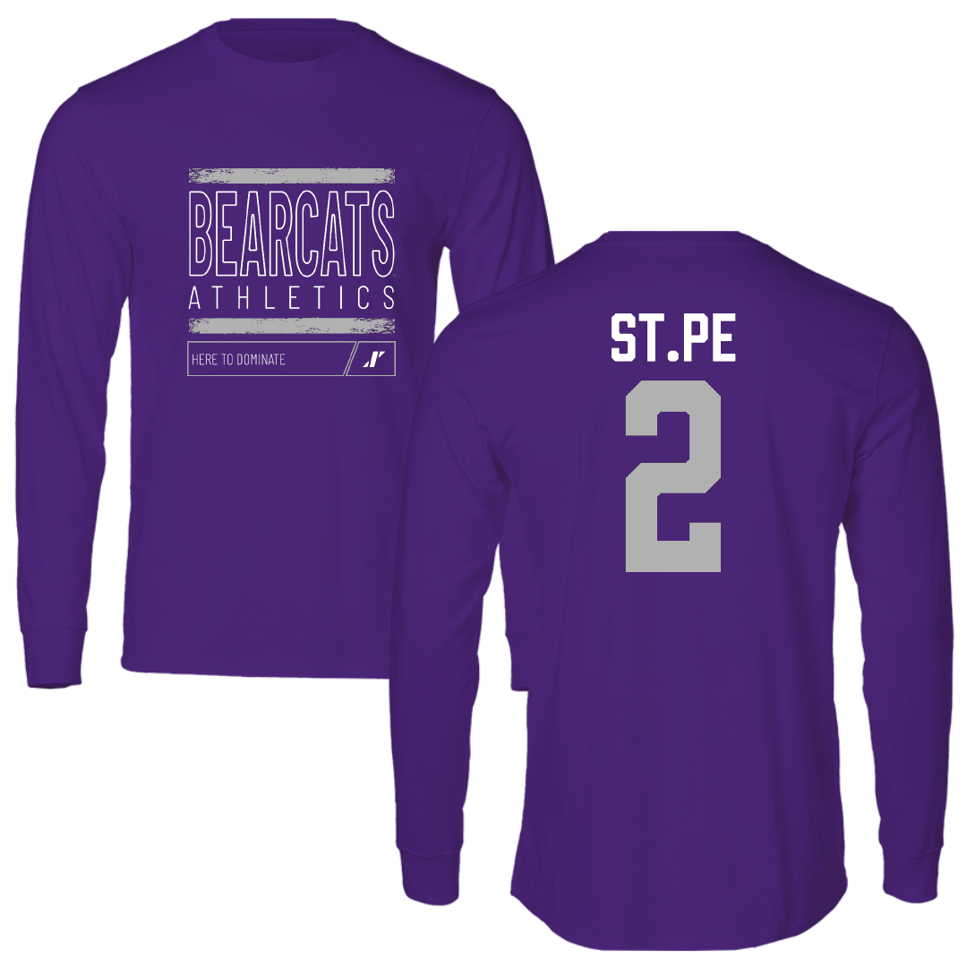 Southwest Baptist University Baseball Purple Dominate Performance Long Sleeve - #2 Matthew St.Pe
