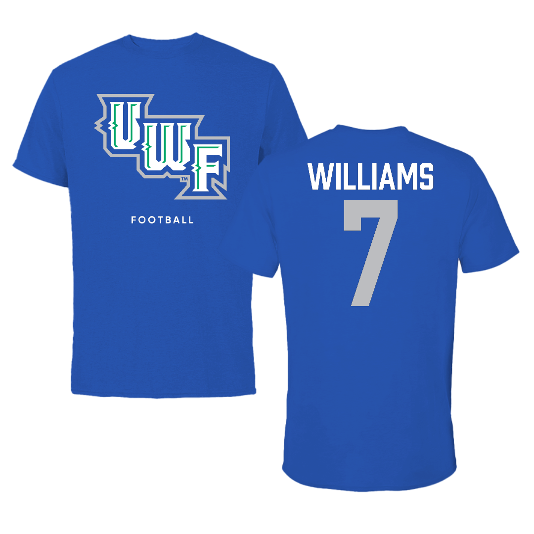 University of West Florida Football Blue Performance Tee - #7 Justice Williams