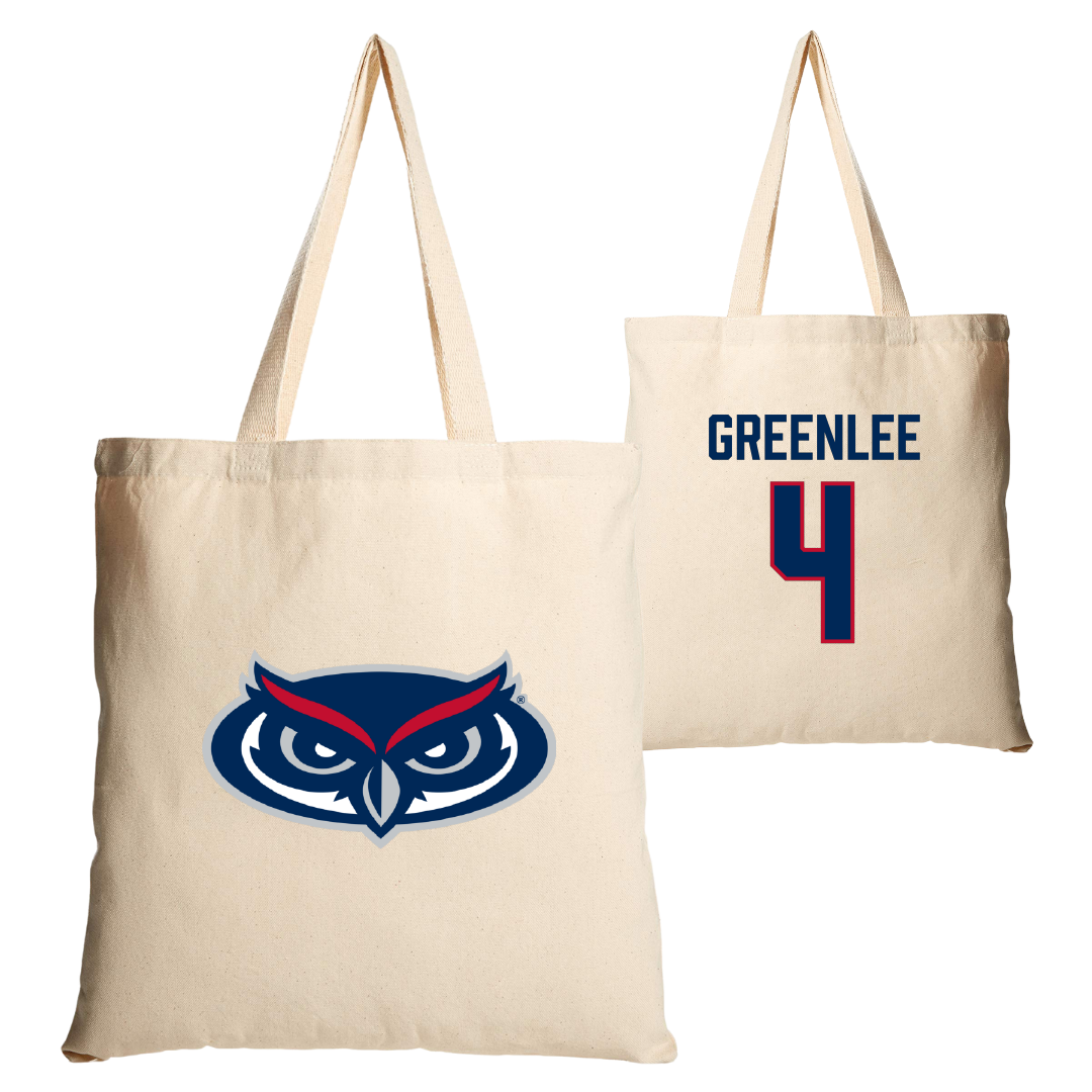 Florida Atlantic University Basketball Tan Canvas Tote Bag - #4 Bryan Greenlee