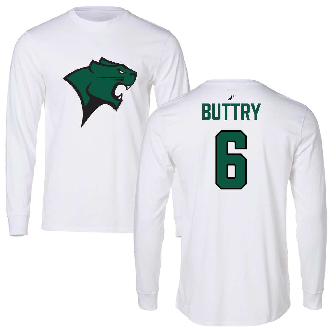 Chicago State University Volleyball (W) White Performance Long Sleeve - #6 Tenese Buttry