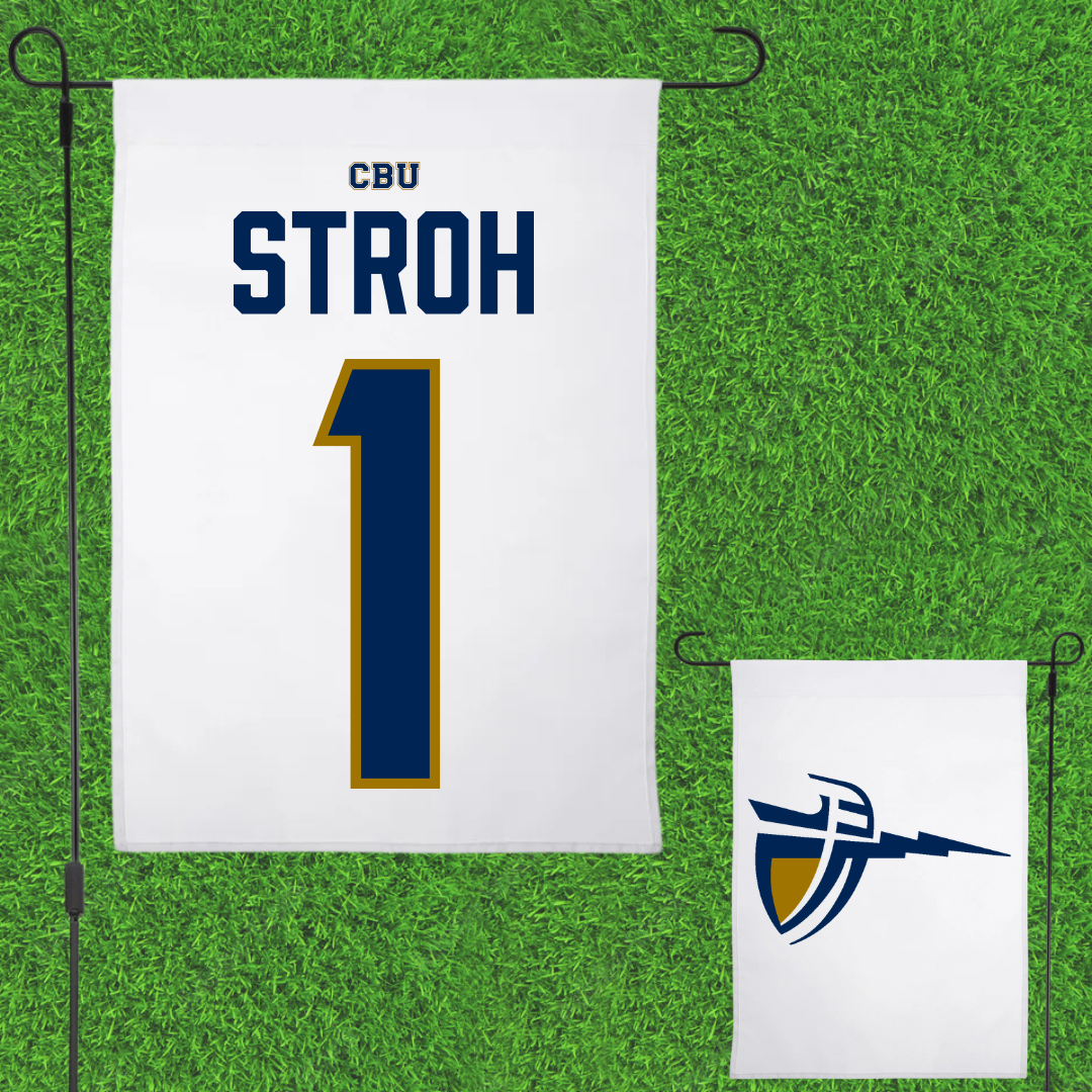 California Baptist University STUNT White Garden Flag - #1 Ella Stroh