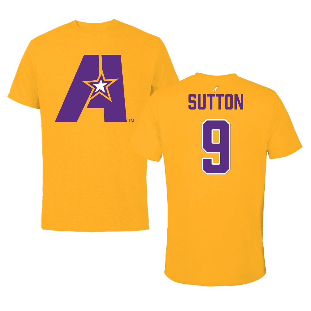 Louisiana State University-Alexandria Baseball Gold Performance Tee - #9 Michael Sutton
