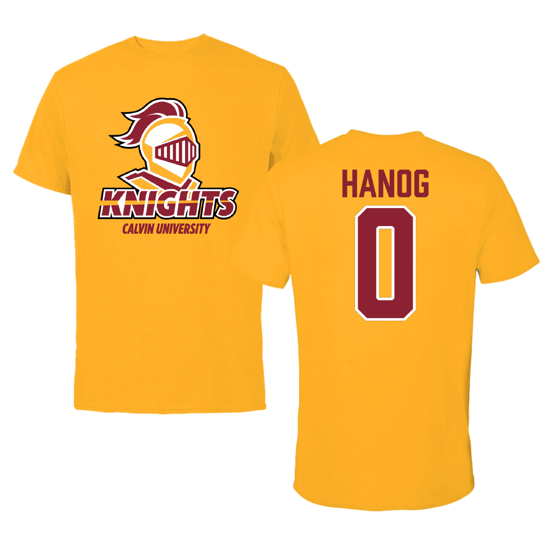 Calvin University Football Gold Performance Tee - #0 Kai Hanog