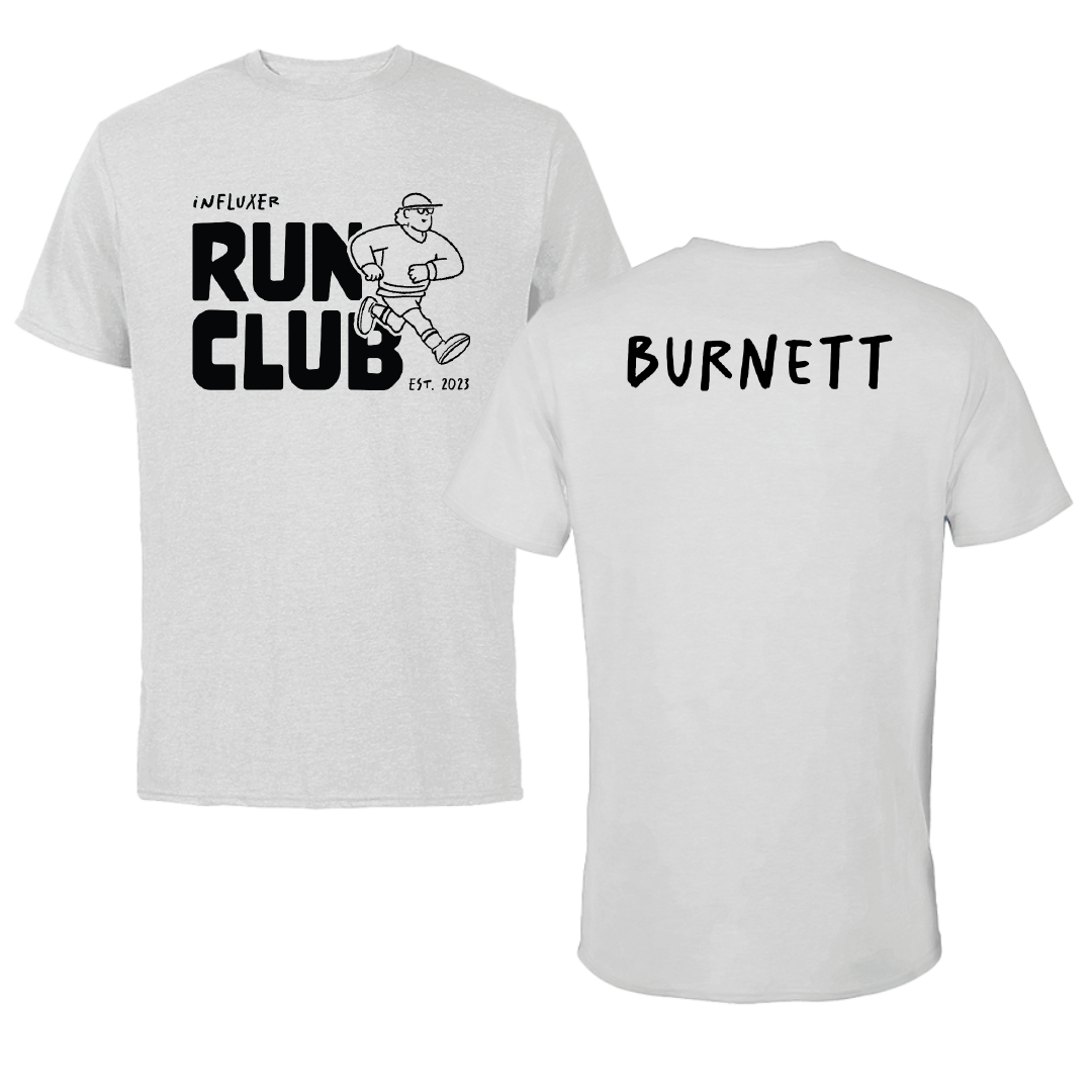 TF and XC Light Gray Influxer Run Club Performance Tee - Ingram Burnett