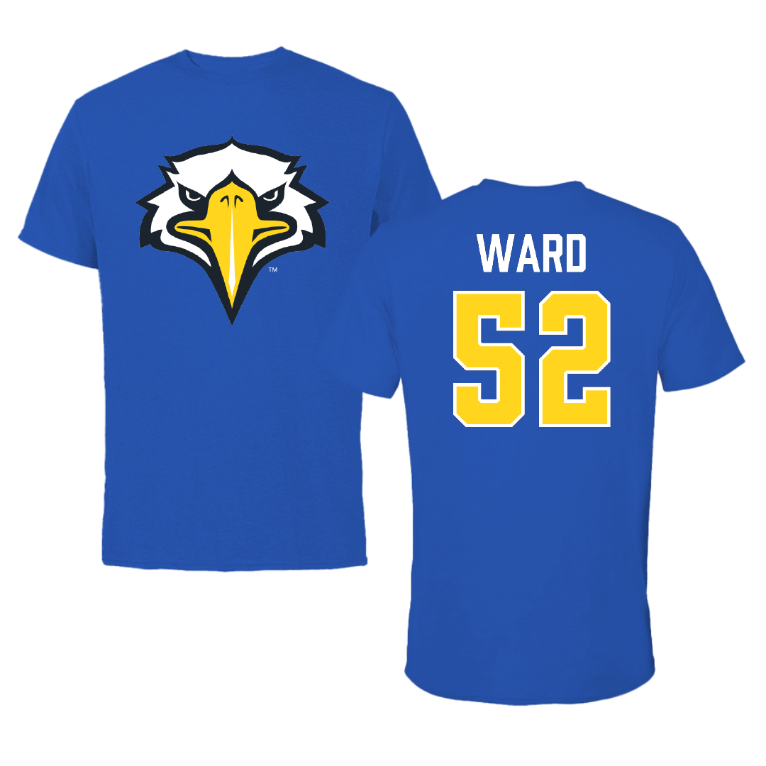 Morehead State University Football Blue Performance Tee - #52 Frank Ward
