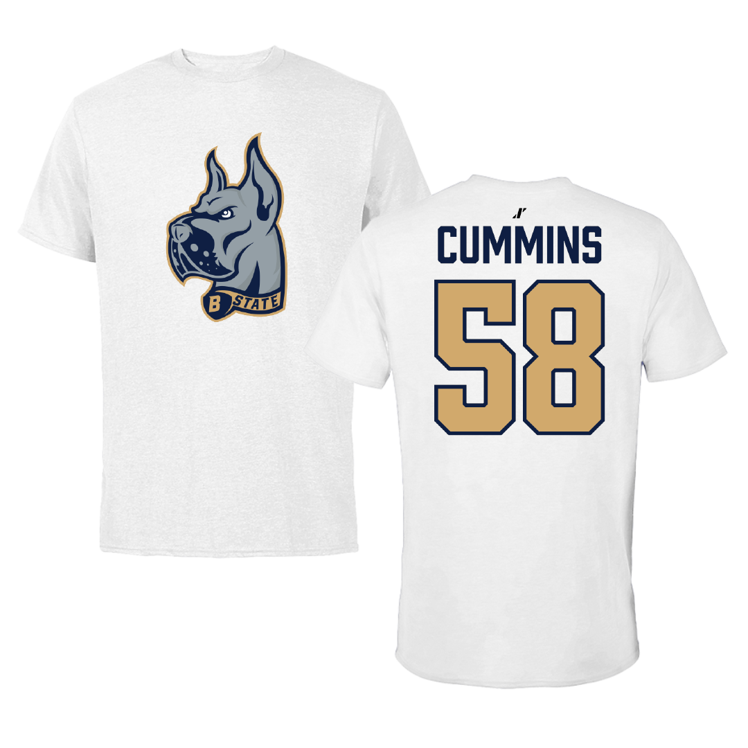Bluefield State University Football White Performance Tee - #58 Michael Cummins