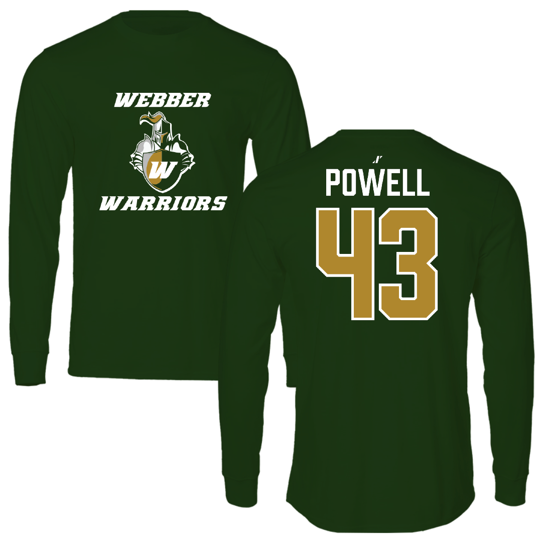 Webber International University Softball Forest Green Long Sleeve - #43 Caidyn Powell