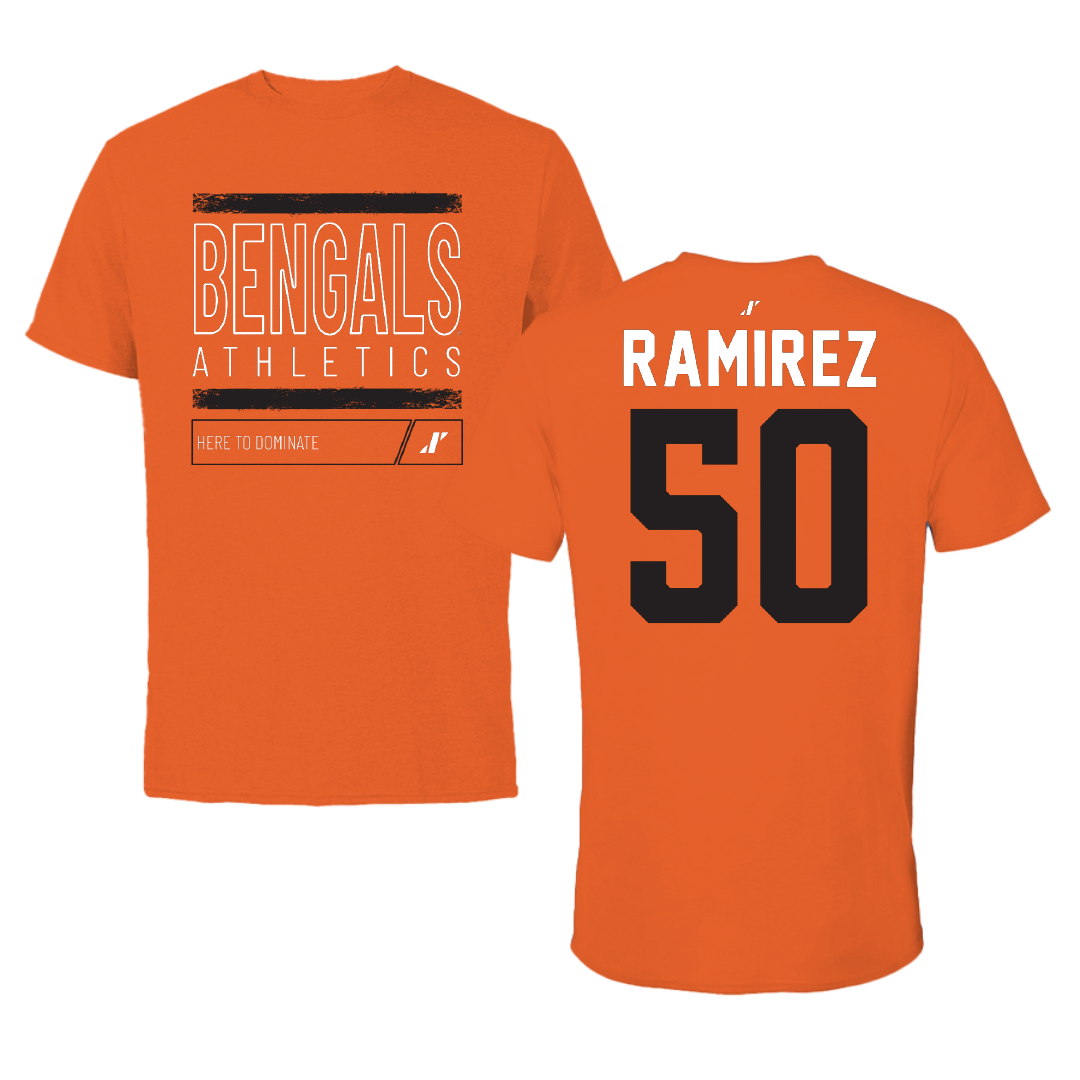 Idaho State University Football Orange Dominate Performance Tee - #50 Alex Ramirez