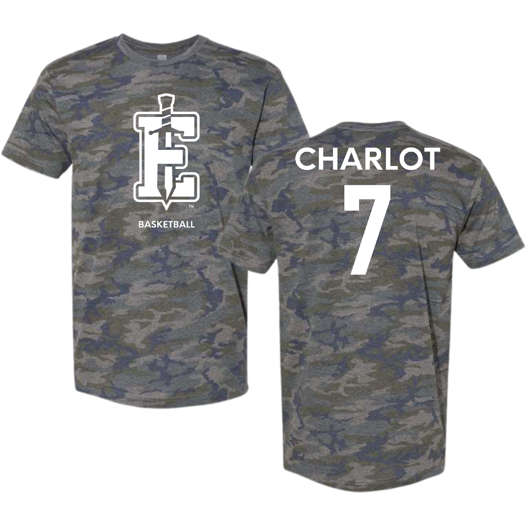 PennWest Edinboro Basketball (M) Vintage Camo Tee - #7 Daniel Charlot