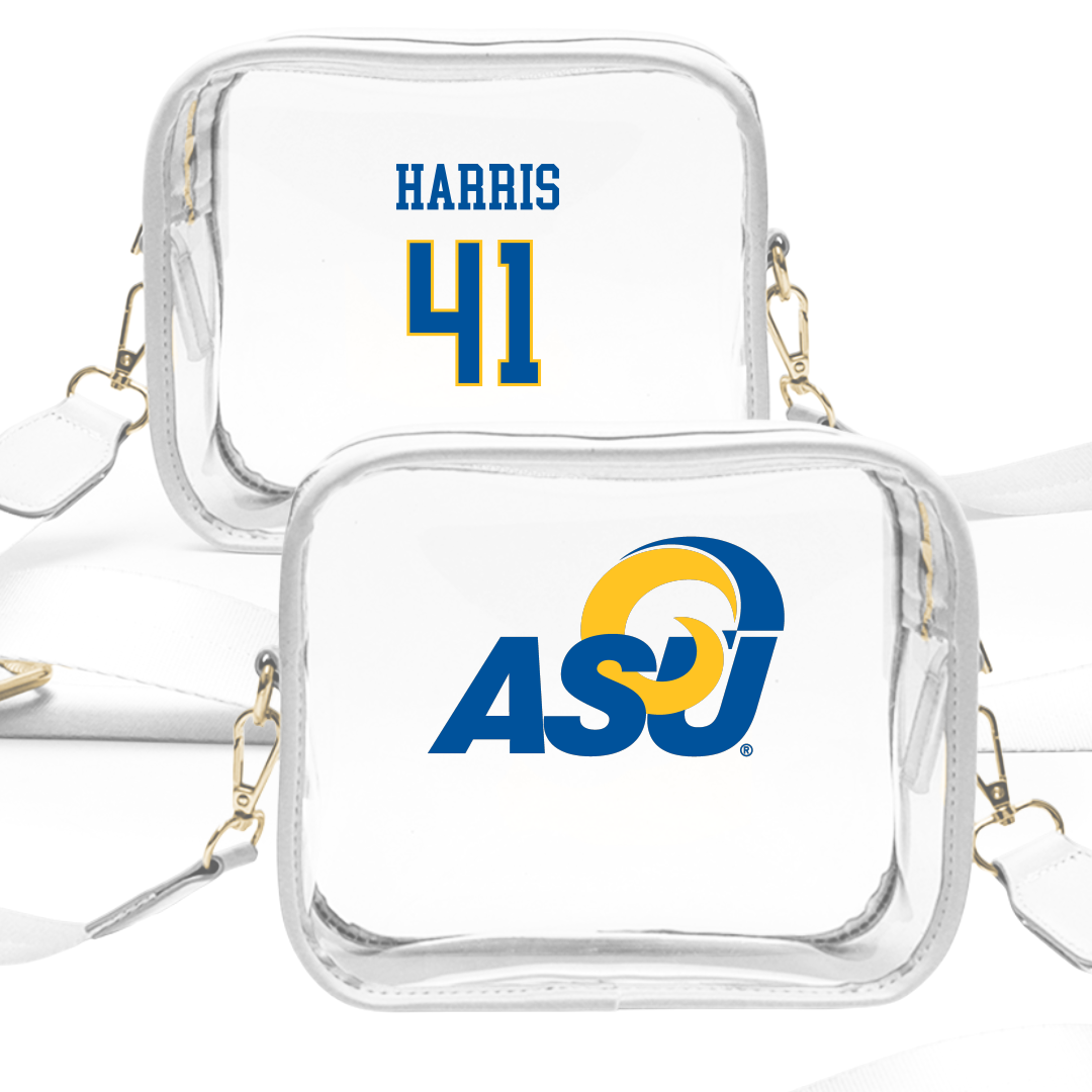 Angelo State University Baseball White Clear Stadium Bag - #41 Justin Harris