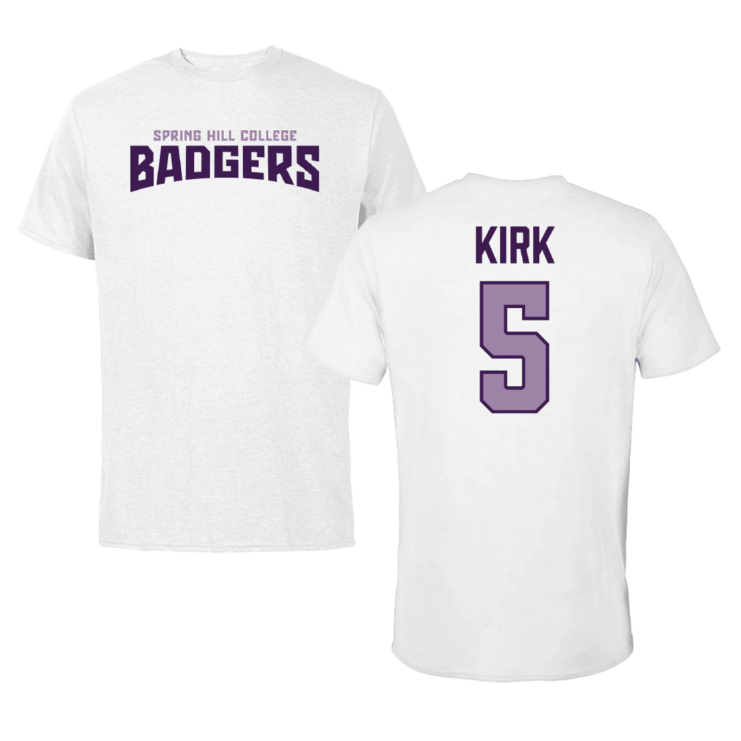 Spring Hill College Baseball White Classic Performance Tee - #5 Weston Kirk