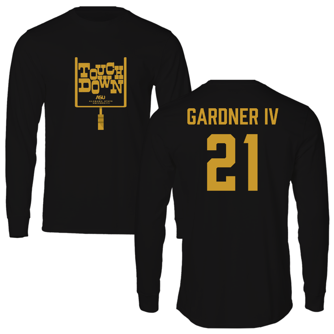 Alabama State University Football Black Touchdown Performance Long Sleeve - #21 JR Gardner IV