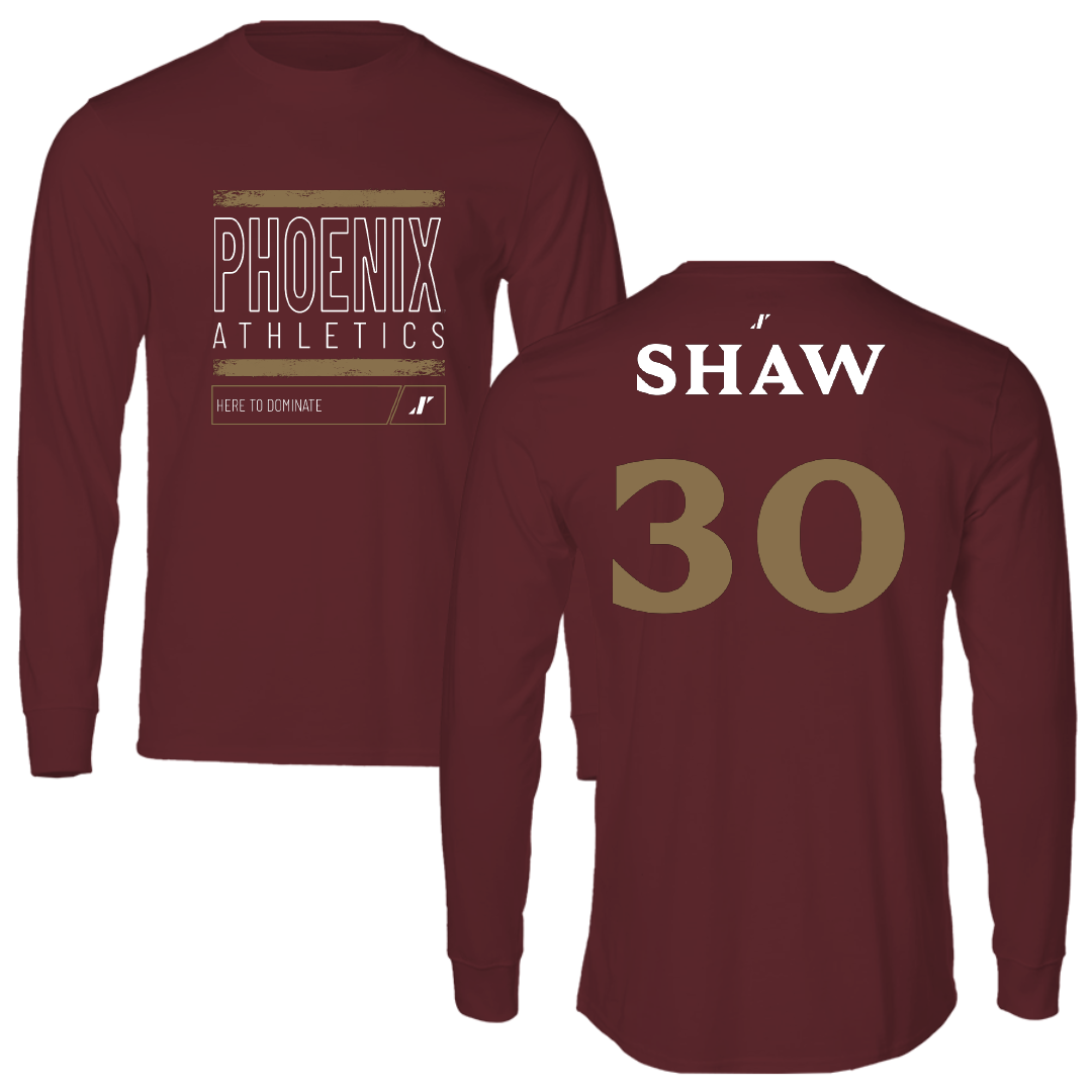 Elon University Basketball Maroon Dominate Performance Long Sleeve - #30 Ashlee Shaw