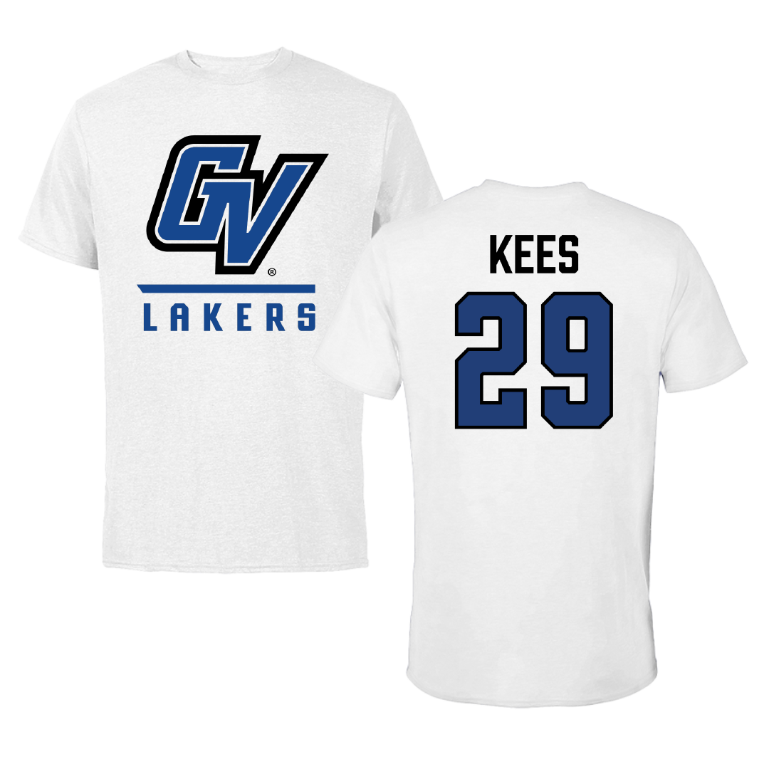 Grand Valley State University Baseball White Performance Tee - #29 Jackson Kees