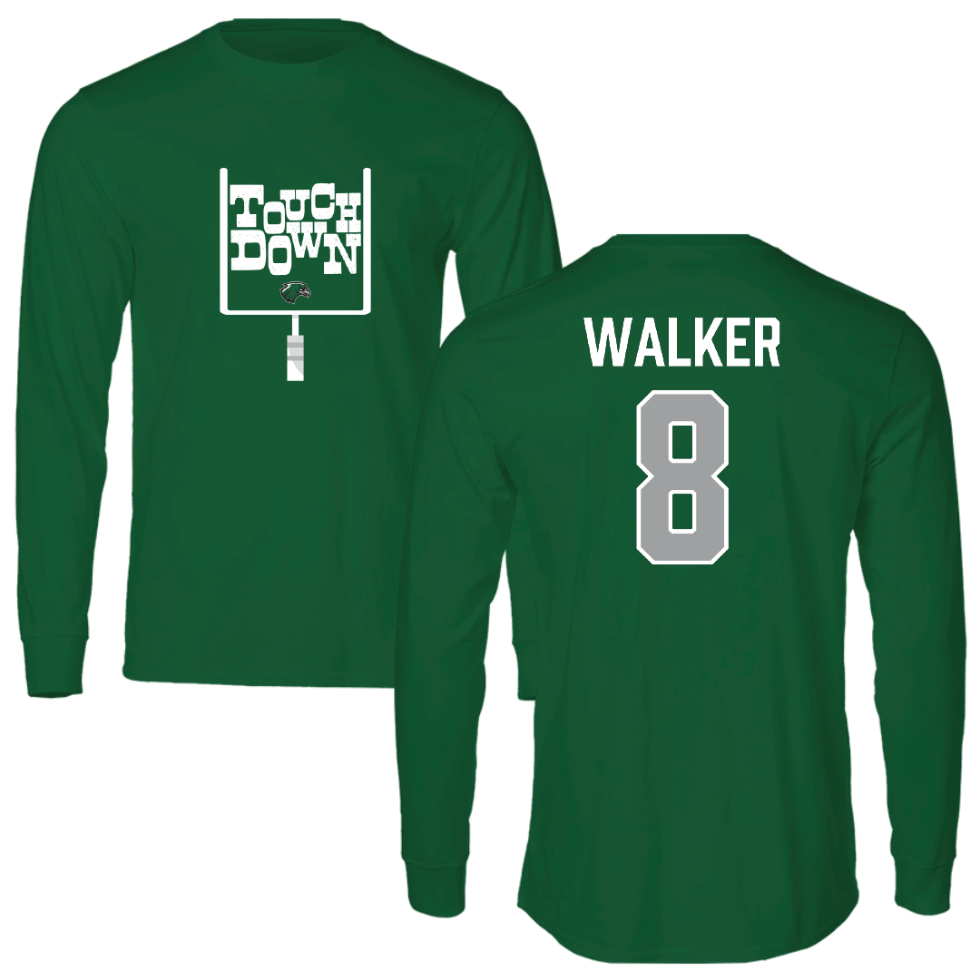 Northeastern State University Football Green Touchdown Performance Long Sleeve - #8 Khaden Walker