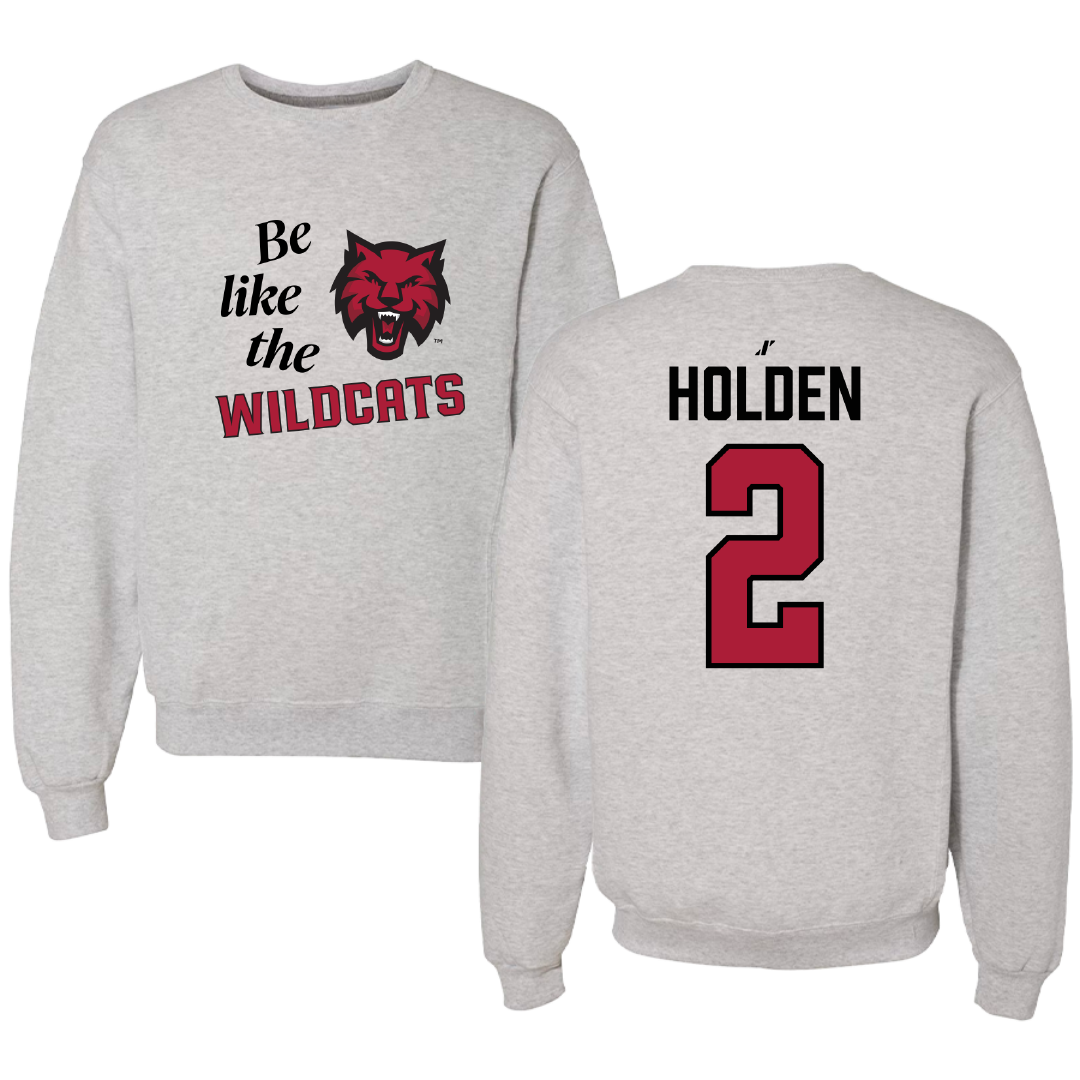 Central Washington University Basketball Light Gray Be Like Us Crewneck - #2 Cavin Holden