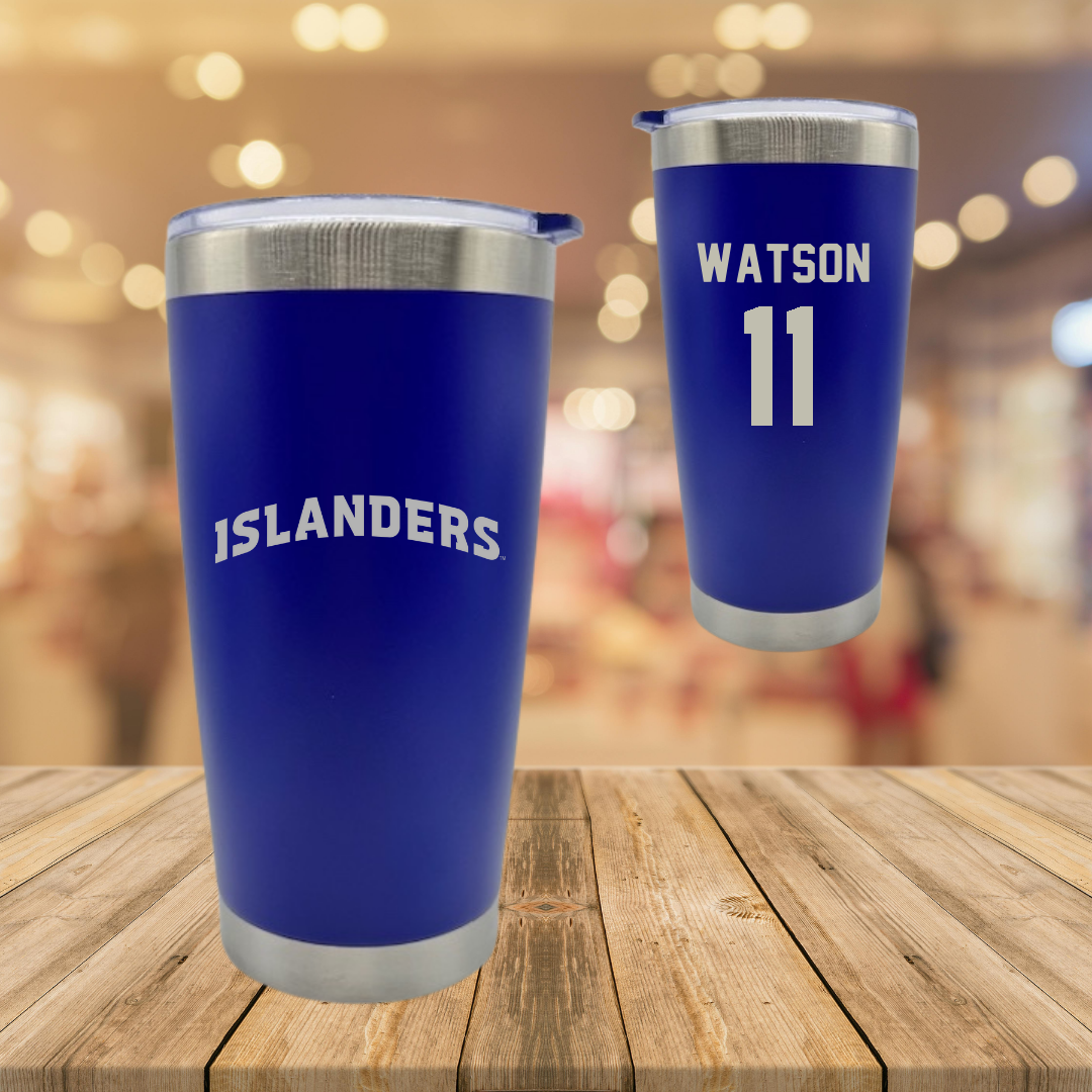 Texas A&M University-Corpus Christi Baseball Blue Stainless Steel Tumbler - #11 Matthew Watson