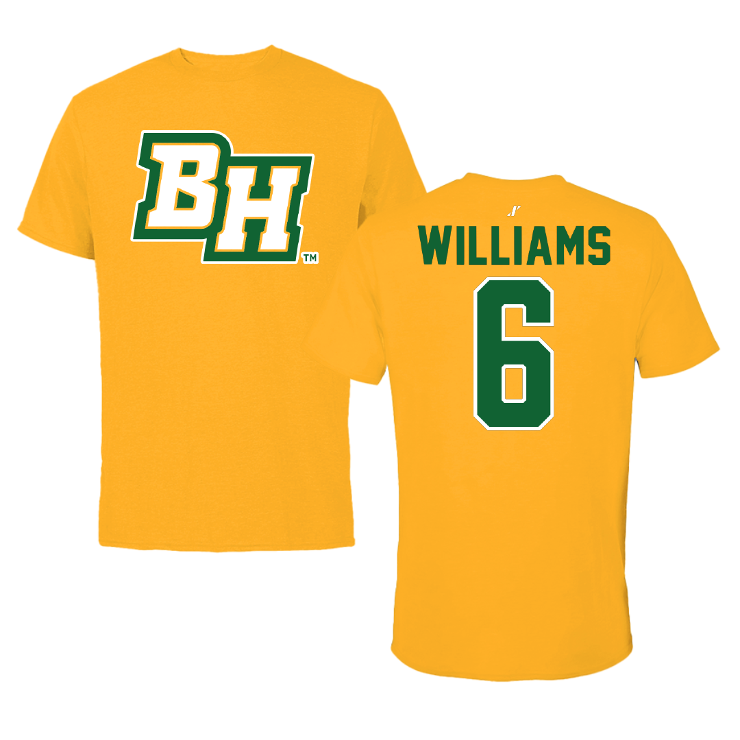 Black Hills State University Football Gold Performance Tee - #6 Jayden Williams